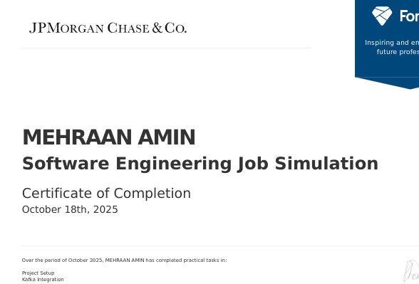 J.P MORGAN SOFTWARE ENGINEER